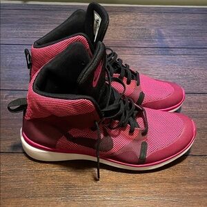 Limited Nike Dunks Women's Fuchsia and Black Sneakers